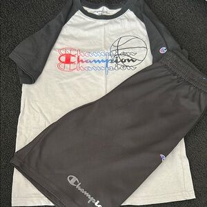 Champion Kids' Gray and Black Raglan Shirt